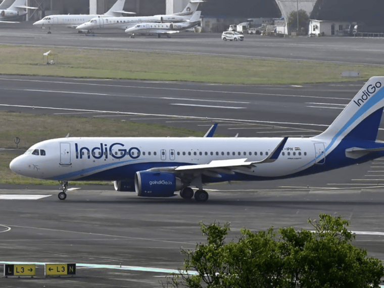 IndiGo aircraft on runway